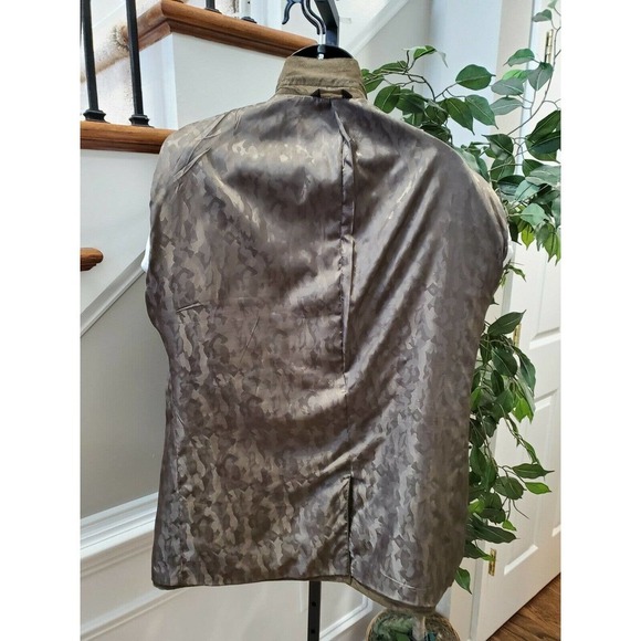 Camiloni Men Olive Polyester Long Sleeve Single Breasted 2 Buttons Fitted Blazer - Picture 8 of 12